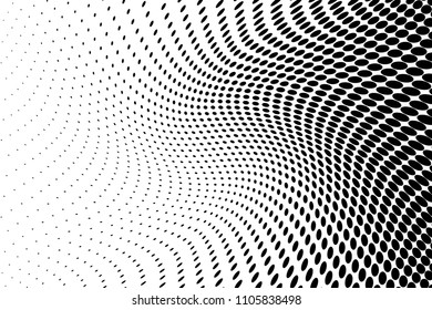 Halftone  background. Abstract curves. Points backdrop. Wavy spotted pattern with dots. Modern abstract dotted vector illustration for design, covers, web  banners