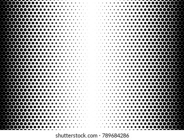 Halftone Background. Abstract Overlay. Black and White Backdrop. Distressed Dotted Pattern. Vector illustration