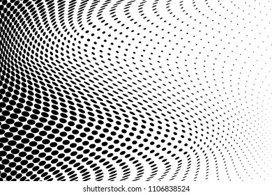 Halftone  background. Abstract soft lines. Points backdrop. Wavy spotted pattern with dots. Modern dotted vector illustration for design, covers, web  banners