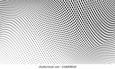 Halftone  background. Abstract soft lines. Points backdrop. Wavy spotted pattern with dots. Modern dotted vector illustration for design, covers, web  banners