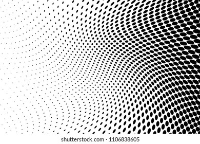 Halftone  background. Abstract soft lines. Points backdrop. Wavy spotted pattern with dots. Modern dotted vector illustration for design, covers, web  banners