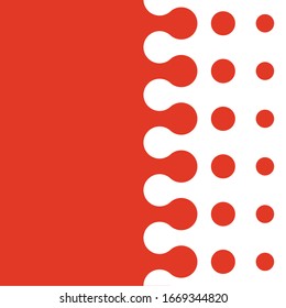 Fondo de media tonalidad en estilo abstracto sobre fondo rojo. Concepto de diseño de vectores. Arte de color decorativo