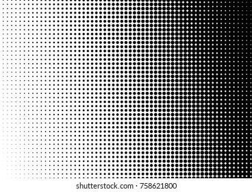 Halftone Background. Black and White Grunge Pattern. Points Modern Backdrop. Distressed Gradient Overlay. Vector illustration