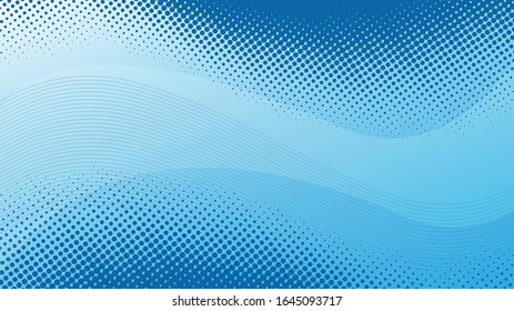 halftone background blue wave abstraction