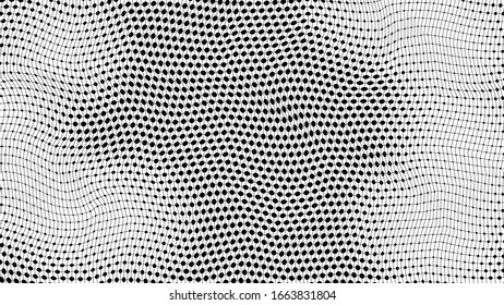 Halftone. Background circles wave. Dark glasses with a grid on a white background. Abstract vector illustration.
