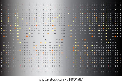 Halftone background with colorful circles.