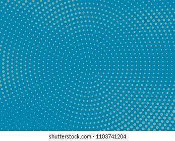 Halftone background. Comic dotted pattern. Pop art retro style. Backdrop with circles, rounds, dots, design element for web banners, posters, cards, wallpapers. Colorful Vector illustration Blue color