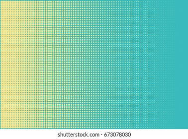 Halftone background. Comic dotted pattern. Pop art style. Backdrop with small circles, dots, design element for web banners, posters, cards, Wallpaper, sites. Yellow, blue color Vector illustration