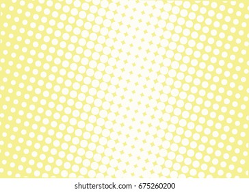 Halftone background. Comic dotted pattern. Pop art style. Backdrop with circles, rounds, dots, design element for web banners, posters, cards, Wallpaper, sites.  Yellow color Vector illustration