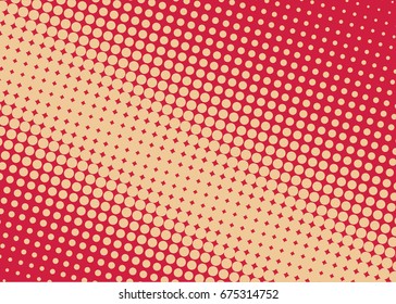 Halftone background. Comic dotted pattern. Pop art retro style. Backdrop with circles, rounds, dots, design element for web banners, posters, cards, Wallpaper.  Pink, beige color Vector illustration