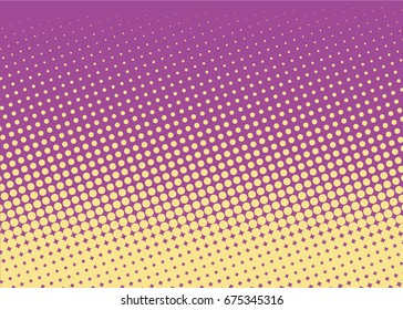 Halftone background. Comic dotted pattern. Pop art style. Backdrop with circles, rounds, dots, design element for web banners, posters, cards, Wallpaper, sites. Bordo, yellow color Vector illustration