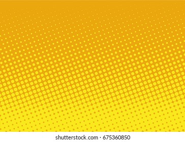 Halftone background. Comic dotted pattern. Pop art style. Backdrop with circles, rounds, dots, design element for web banners, posters, cards, wallpapers, sites. Yellow color Vector illustration