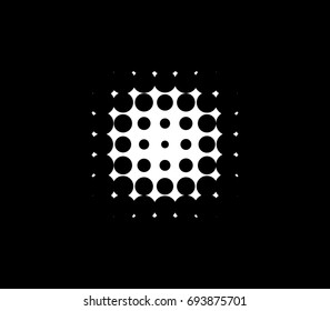 Halftone background. Comic dotted pattern. Pop art style. Backdrop with circles, dots, rounds design element for web banners, posters, cards, Wallpaper, sites. Black, white color. Vector illustration