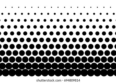 Halftone background. Comic dotted pattern. Pop art style. Backdrop with circles, dots, rounds design element for web banners, posters, cards, Wallpaper, sites. Black, white color. Vector illustration