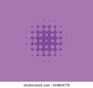 Halftone background. Comic dotted pattern. Pop art style. Backdrop with circles, dots, rounds design element for web banners, posters, cards, Wallpaper, sites. Purple, lilac. Vector illustration