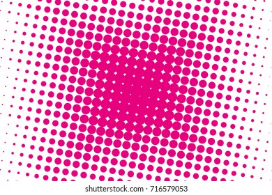 Halftone background. Comic dotted pattern. Pop art retro style. Backdrop with circles, rounds, dots, design element for web banners, posters, cards, wallpapers. Pink color Vector illustration