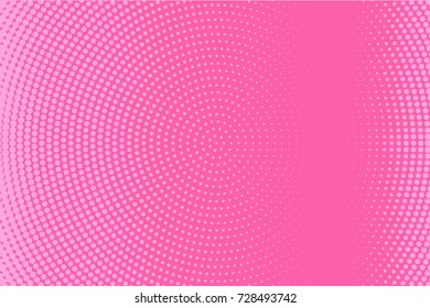Halftone background. Comic dotted pattern. Pop art retro style. Backdrop with circles, rounds, dots, design element for web banners, posters, cards, wallpapers. Colorful. Pink Vector illustration