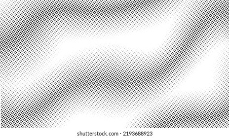 Halftone background. Comic halftone pop art texture. White and black abstract wallpaper. Retro waves vector