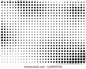 Halftone background. Comic style. Abstract geometric pattern with small squares. Design element for web banners, posters, cards, wallpapers, backdrops, panels Black and white color Vector illustration