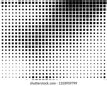 Halftone background. Comic style. Abstract geometric pattern with small squares. Design element for web banners, posters, cards, wallpapers, backdrops, panels Black and white color Vector illustration