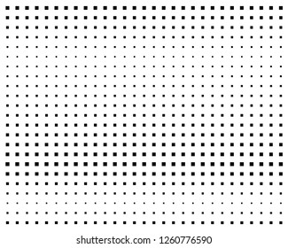 Halftone background. Comic style. Abstract geometric pattern with small squares. Design element for web banners, posters, cards, wallpapers, backdrops, panels Black and white color Vector illustration