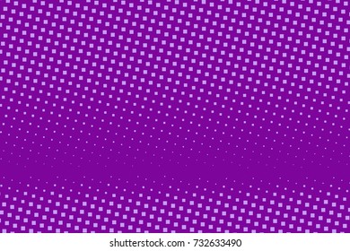 Halftone background. Comic style. Abstract geometric pattern with small squares. Design element for web banners, posters, cards, wallpapers, backdrops, panels Purple color Vector illustration