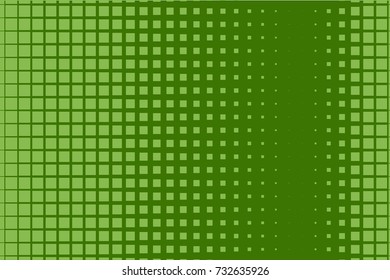 Halftone background. Comic style. Abstract geometric pattern with small squares. Design element for web banners, posters, cards, wallpapers, backdrops, panels Green color Vector illustration