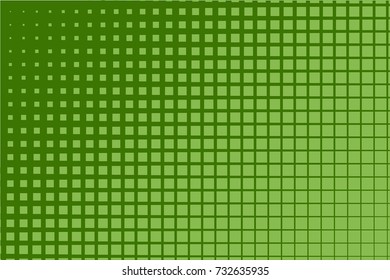 Halftone background. Comic style. Abstract geometric pattern with small squares. Design element for web banners, posters, cards, wallpapers, backdrops, panels Green color Vector illustration