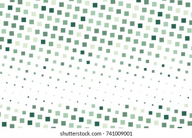 Halftone background. Comic style. Abstract geometric pattern with small squares. Design element for web banners, posters, cards, wallpapers, backdrops Different shades of green Vector illustration