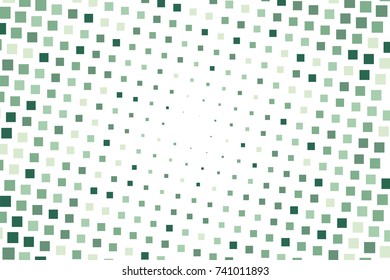 Halftone background. Comic style. Abstract geometric pattern with small squares. Design element for web banners, posters, cards, wallpapers, backdrops Different shades of green Vector illustration