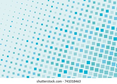 Halftone background. Comic style. Abstract geometric pattern with small squares. Design element for web banners, posters, cards, wallpapers, backdrops Different shades of Blue Vector illustration