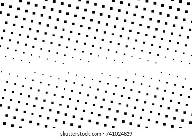 Halftone background. Comic style. Abstract geometric pattern with small squares. Design element for web banners, posters, cards, wallpapers, backdrops, panels Black and white color Vector illustration