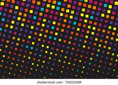Halftone background. Comic style. Abstract geometric pattern with small squares. Design element for web banners, posters, cards, wallpapers, backdrops Colorful Vector illustration