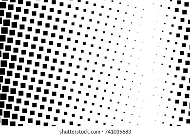 Halftone background. Comic style. Abstract geometric pattern with small squares. Design element for web banners, posters, cards, wallpapers, backdrops, panels Black and white color Vector illustration