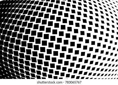 Halftone background. Comic style. Abstract geometric pattern with small squares. Design element for web banners, posters, cards, wallpapers, backdrops, panels Black and white color Vector illustration