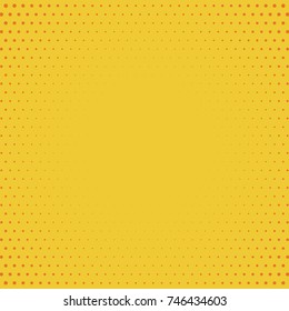 Halftone background. Comic background. Vector retro dotted template for labels. Yellow and orange geometric gradient for pop art designs. Vintage backdrop with isolated pattern for cartoon book.