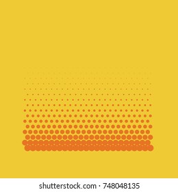 Halftone background. Comic background. Vector retro dotted template for labels. Yellow and orange geometric gradient for pop art designs. Vintage backdrop with isolated pattern for cartoon book.