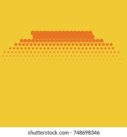 Halftone background. Comic background. Vector retro dotted template for labels. Yellow and orange geometric gradient for pop art designs. Vintage backdrop with isolated pattern for cartoon book.
