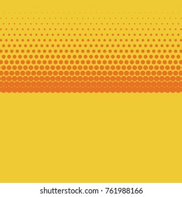 Halftone background. Comic background. Vector retro dotted template for labels. Yellow and orange geometric gradient for pop art designs. Vintage backdrop with isolated pattern for cartoon book.