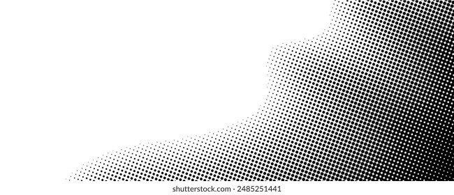 Halftone background with copy space horizontal calming rhythms waves vector design template