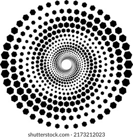 Halftone background design with hexagon shape