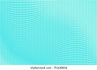 Halftone background. Digital gradient. Abstract Dotted pattern with circles, dots, point small scale. Design element for web banners, posters, cards, wallpapers, sites, panels. Bright blue, mint color
