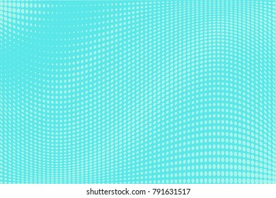 Halftone background. Digital gradient. Abstract Dotted pattern with circles, dots, point small scale. Design element for web banners, posters, cards, wallpapers, sites, panels. Bright blue, mint color