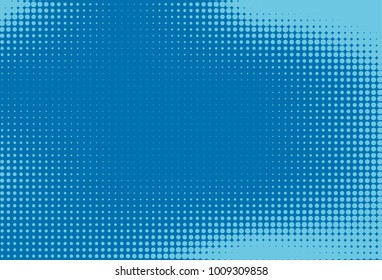 Halftone background. Digital gradient. Dotted pattern with circles, dots, point small scale. Design element for web banners, posters, cards, wallpapers, sites, panels. Different shades of blue