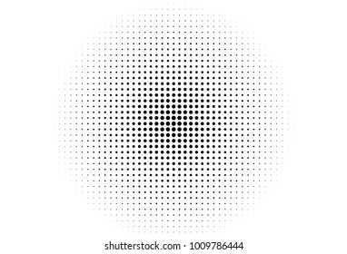 Halftone background. Digital gradient. Dotted pattern with circles, dots, point small scale. Design element for web banners, posters, cards, wallpapers, sites, panels. Black-white vector illustration

