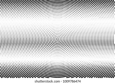 Halftone background. Digital gradient. Dotted pattern with circles, dots, point small scale. Design element for web banners, posters, cards, wallpapers, sites, panels. Black-white vector illustration
