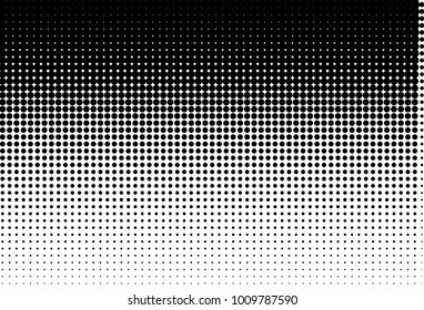 Halftone background. Digital gradient. Dotted pattern with circles, dots, point large scale. Design element for web banners, posters, cards, wallpapers, sites, panels Black, white vector illustration
