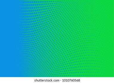 Halftone background. Digital gradient. Dotted pattern with circles, dots, point small scale. Design element for web banners, posters, cards, wallpapers, sites, panels. Blue, green color