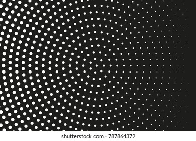 Halftone background. Digital gradient. Dotted pattern with circles, dots, point large scale. Design element for web banners, posters, cards, wallpapers, sites, panels. Black and white color