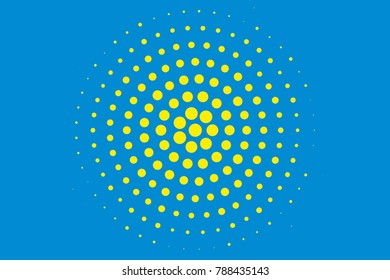 Halftone background. Digital gradient. Dotted pattern with circles, dots, point large scale. Design element for web banners, posters, cards, wallpapers, sites, panels. Blue color